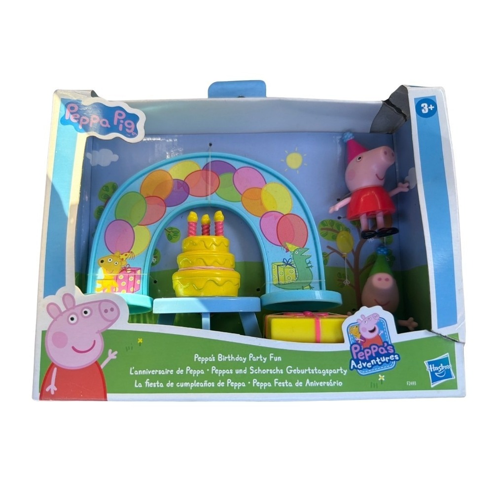 Peppa Pig Birthday Party Fun Playset Hasbro Figure Cake Accessories Bin Deal